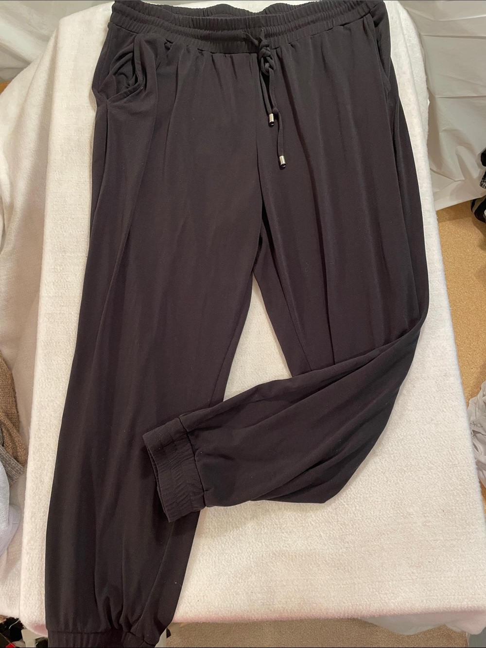 Black Drawstring Jogger Pants for Women